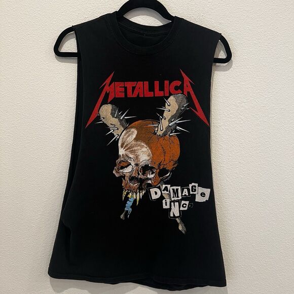Vtg T-Shirt Metallica Damage Inc Master of Puppets Pushead Muscle Modified - Picture 1 of 4